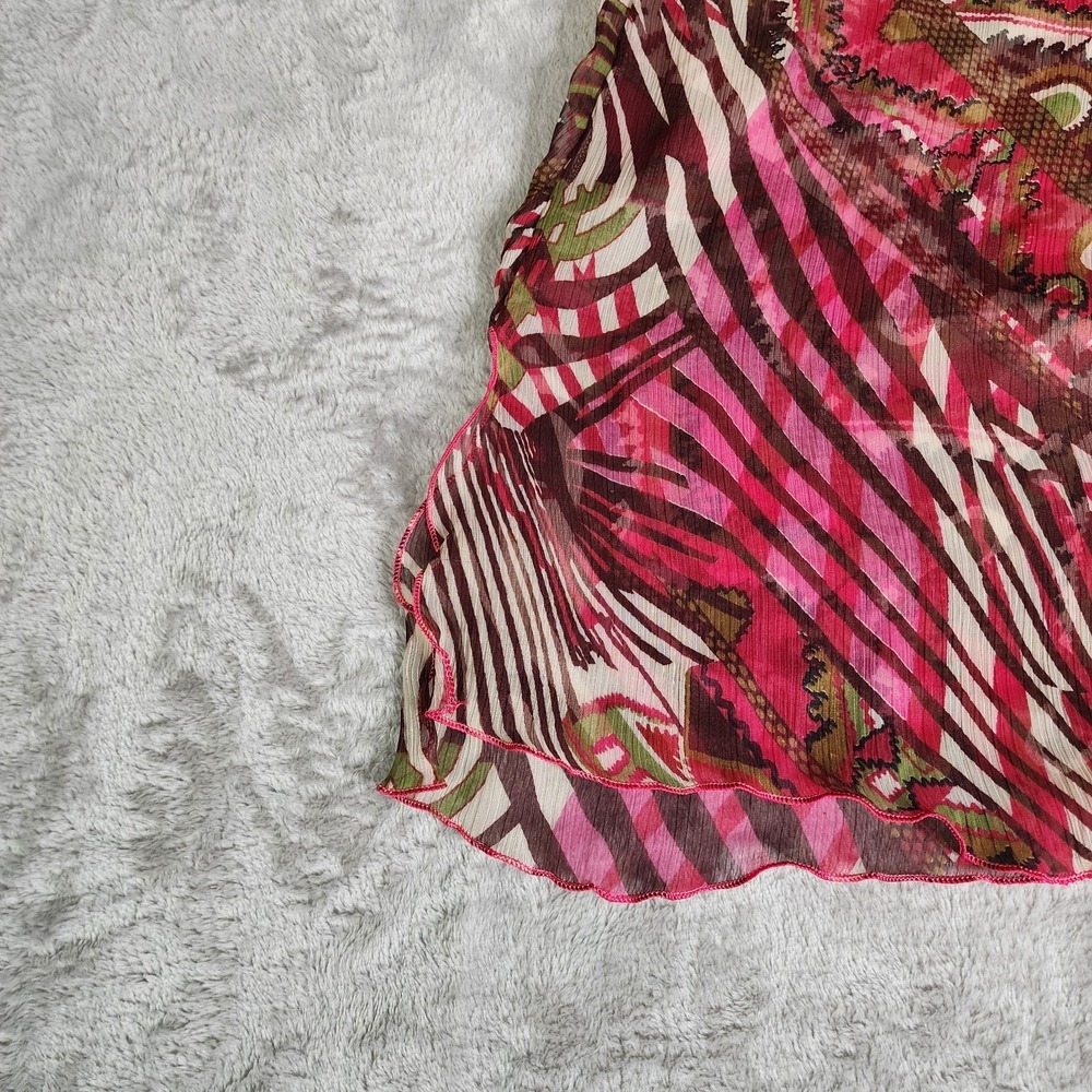 Multi-Color Beaded Viscose Semi-Sheer Peasant Blouse Size S/M Paisley Sequin - Picture 6 of 11